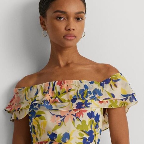 Lauren Ralph Lauren Floral Off-Shoulder Maxi Dress - Picture 3 of 16
